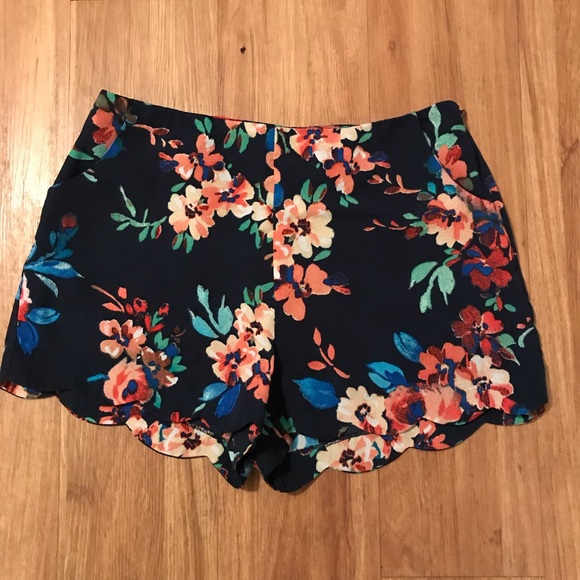 Love Tree Pants - 🐢Love Tree Floral Spring Scalloped Hem Shorts